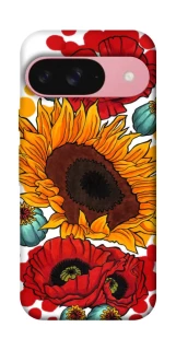 Чехол на Google Pixel 9 Подсолнечники и маки фото 1 из 1