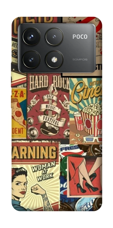 Чохол на Xiaomi Poco F6 Pro Retro collage ver.2 фото 1 з 1