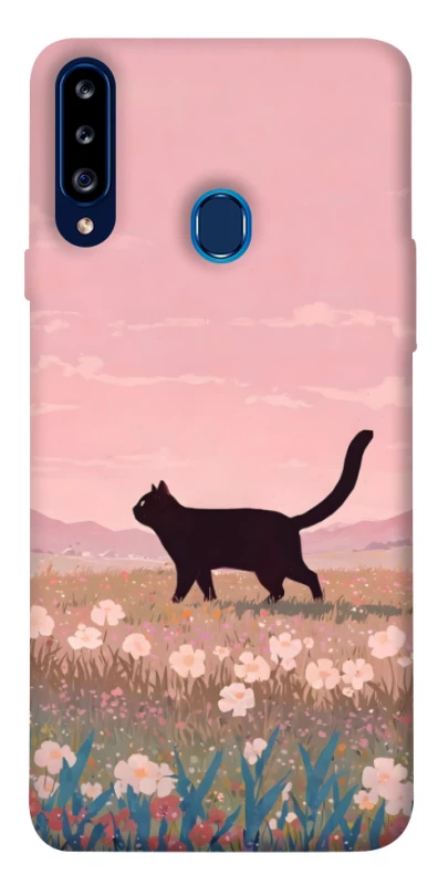Чохол на Samsung Galaxy A20s cat on a field фото 1 з 1
