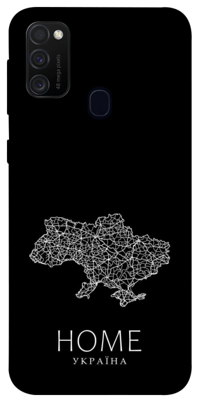 Чехол на Samsung Galaxy M21 Ukraine black map фото 1 из 1