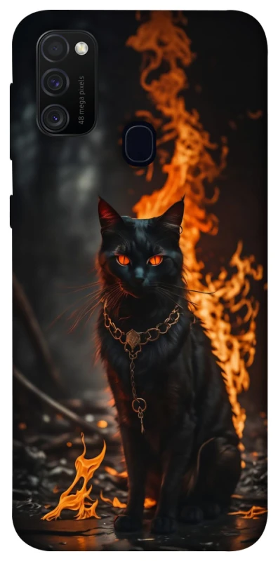 Чохол на Samsung Galaxy M21 Вогняний кіт фото 1 з 1