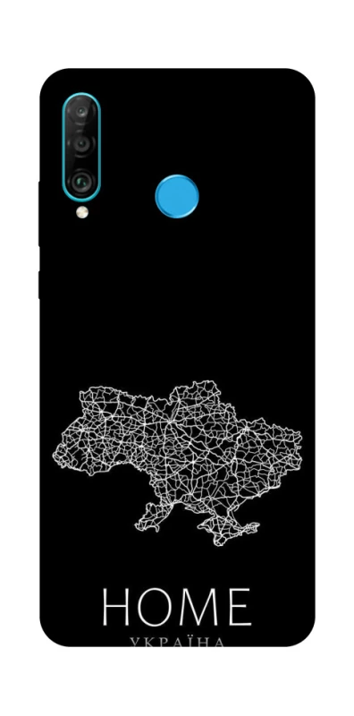 Чехол на Huawei P30 lite Ukraine black map фото 1 из 1