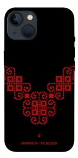 Чехол на Apple iPhone 13 (6.1") Черно-красная вышиванка фото 1 из 1
