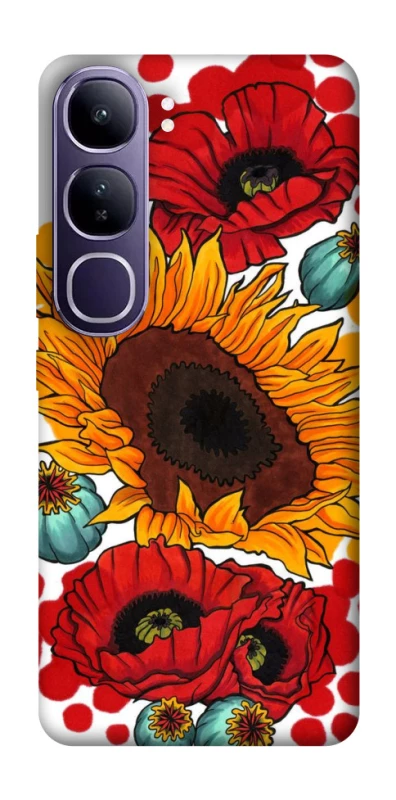 Чохол на Vivo Y300 Соняшники та маки фото 1 з 1