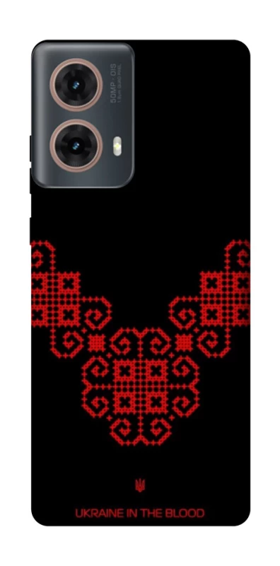 Чехол на Motorola Moto G85 Черно-красная вышиванка фото 1 из 1