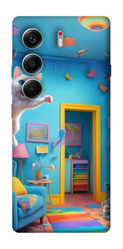 Чохол на Tecno Camon 40 crazy cat фото 1 з 1