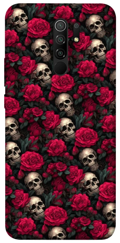 Чохол на Xiaomi Redmi 9 Черепа та рози фото 1 з 1