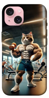 Чехол на Apple iPhone 15 (6.1") Качок кот фото 1 из 1