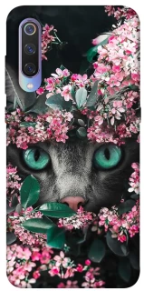 Чохол на Xiaomi Mi 9 Кіт в квітах фото 1 з 1