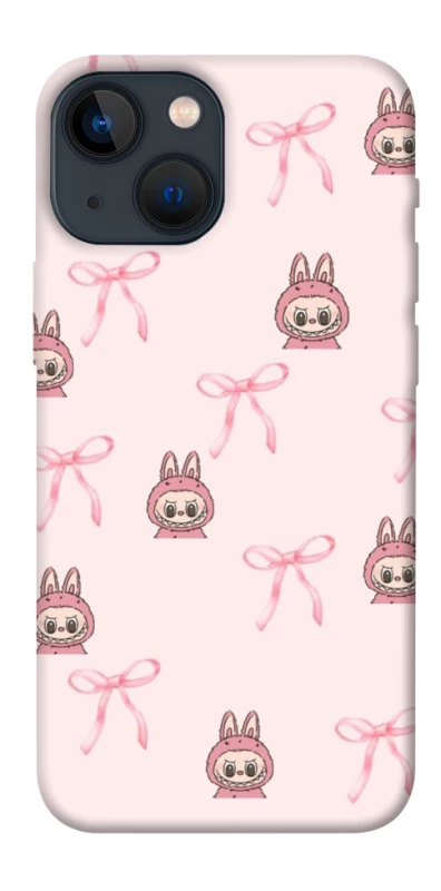 Чохол на Apple iPhone 13 mini (5.4") Pink bows and Labubus фото 1 з 1