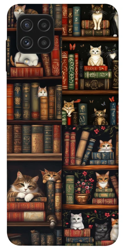 Чехол на Samsung Galaxy A22 4G Cats & Books фото 1 из 1
