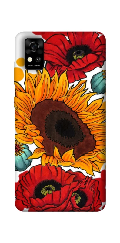 Чохол на ZTE Blade A31 Соняшники та маки фото 1 з 1