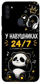 Чехол на Samsung Galaxy M11 У навушниках 24/7 фото 1 из 1