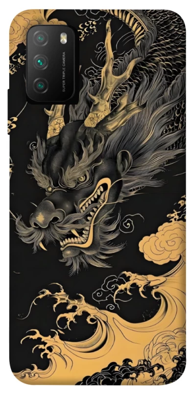 Чехол на Xiaomi Poco M3 gold dragon фото 1 из 1