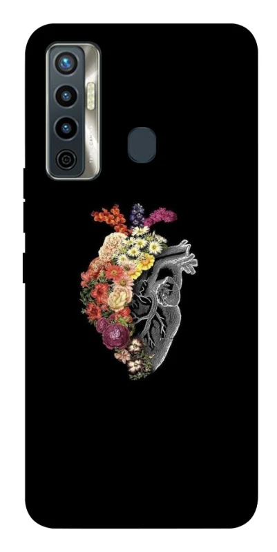 Чехол на TECNO Camon 17 Heart with flowers фото 1 из 1
