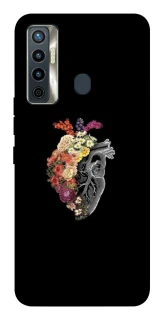 Чехол на TECNO Camon 17 Heart with flowers фото 1 из 1