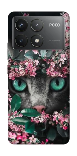 Чохол на Xiaomi Poco F6 Pro Кіт в квітах фото 1 з 1