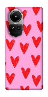 Чехол на Oppo Reno 10 Red hearts 2 фото 1 из 2