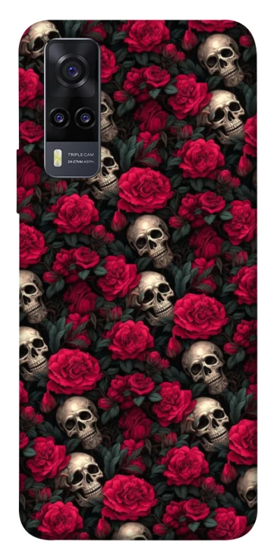 Чохол на Vivo Y31 Черепа та рози фото 1 з 1