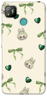 Чехол на TECNO POP 4 Labubu Green Heart фото 1 из 1