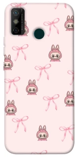 Чехол на TECNO Spark 6 Go Pink bows and Labubus фото 1 из 1