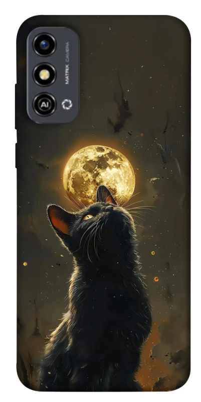 Чохол на ZTE Blade A53 Кіт під місяцем v2 фото 1 з 1