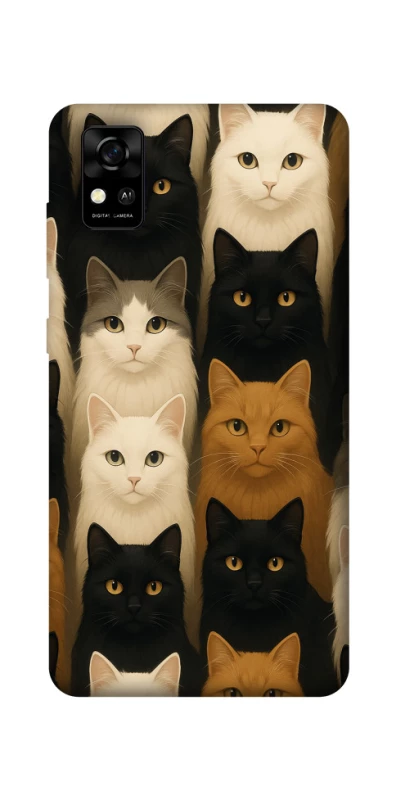 Чехол на ZTE Blade A31 Colorful Cat Collage фото 1 Чехол на ZTE Blade A31 Colorful Cat Collage фото 1 из 1