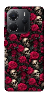 Чехол на Xiaomi Redmi Note 14 4G (Int. version) Черепа и розы фото 1 из 1