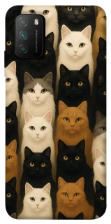 Чехол на Xiaomi Poco M3 Colorful Cat Collage фото 1 из 1
