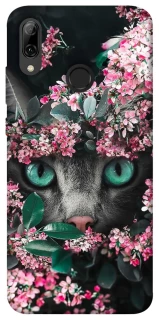 Чехол на Huawei P Smart (2019) Кот в цветах фото 1 из 1