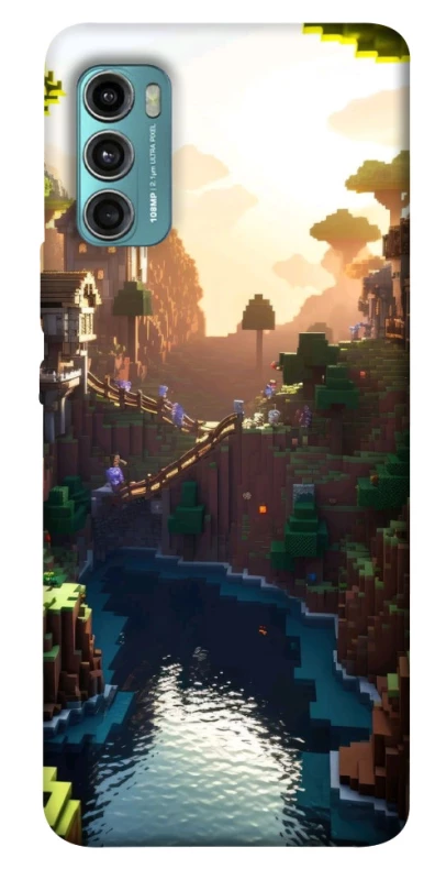 Чехол на Motorola Moto G60 Minecraft sunset фото 1 из 1