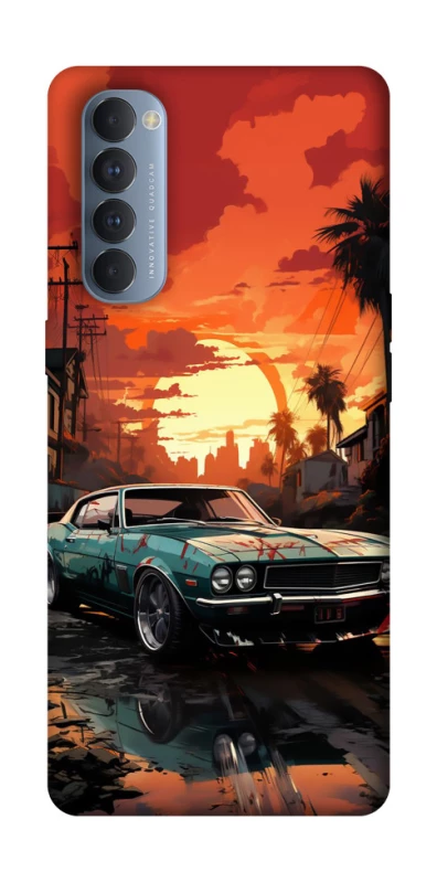 Чехол на Oppo Reno 4 Pro Car at sunset фото 1 из 1