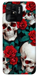 Чехол на Xiaomi Redmi 10C skull and rose фото 1 из 1