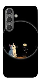 Чехол на Samsung Galaxy S24+ Cat and flower фото 1 из 1