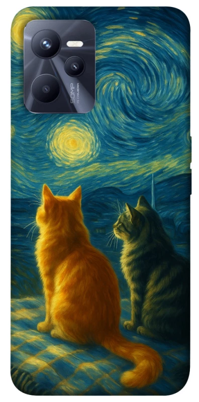 Чохол на Realme C35 Cats under the stars фото 1 з 1