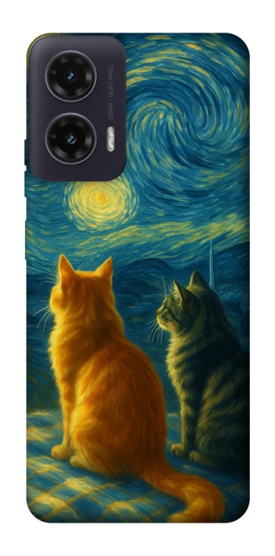 Чохол на Motorola Moto G35 Cats under the stars фото 1 з 1
