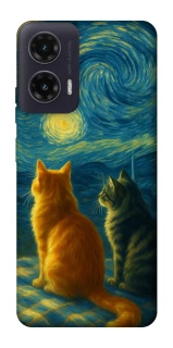 Чехол на Motorola Moto G35 Cats under the stars фото 1 Чехол на Motorola Moto G35 Cats under the stars фото 1 из 1