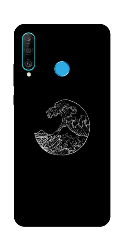 Чехол на Huawei P30 lite Black tsunami фото 1 из 1