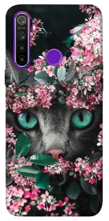 Чехол на Realme 5 Кот в цветах фото 1 из 1