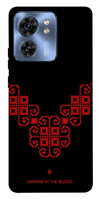 Чехол на Motorola Edge 40 Черно-красная вышиванка фото 1 из 1