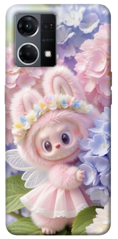 Чохол на Oppo Reno 7 4G Labubu & Flowers ver.1 фото 1 з 1