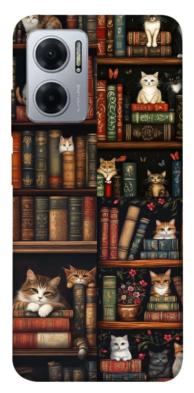 Чехол на Xiaomi Redmi Note 11E Cats & Books фото 1 из 1