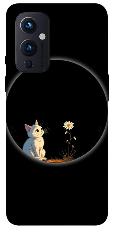 Чохол на OnePlus 9 Cat and flower фото 1 з 1