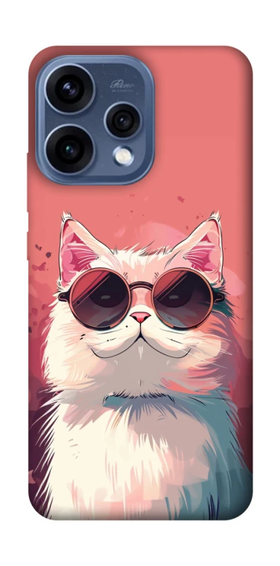 Чехол на Oppo Reno 15 Сat with glasses фото 1 из 2