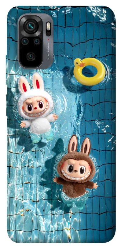 Чехол на Xiaomi Redmi Note 10 / Note 10s Labubu in the pool фото 1 из 1