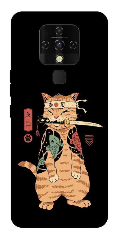 Чехол на TECNO Camon 16 SE Кот-самурай фото 1 из 1