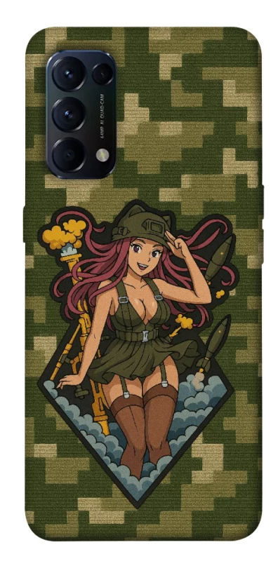 Чехол на Oppo Reno 5 4G Military Waifu фото 1 из 1