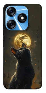Чехол на TECNO Spark 10 Кот под луной v2 фото 1 из 1