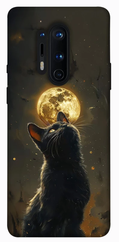 Чохол на OnePlus 8 Pro Кіт під місяцем v2 фото 1 з 1