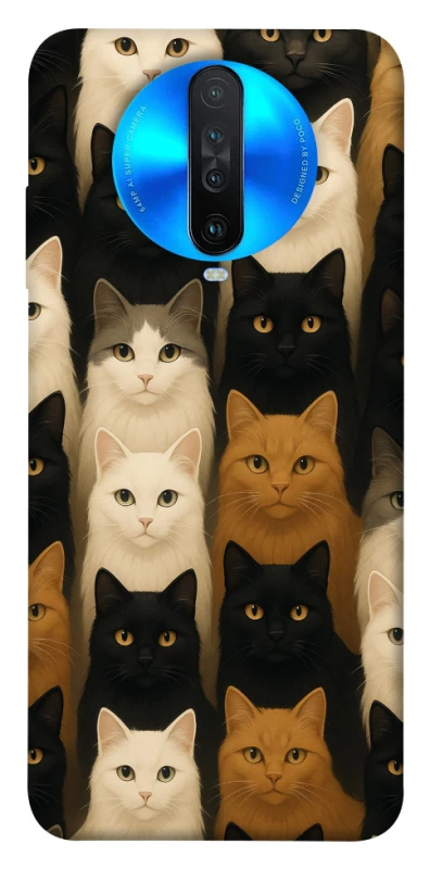 Чехол на Xiaomi Redmi K30 Colorful Cat Collage фото 1 из 1